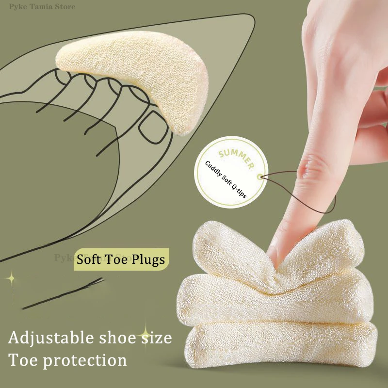 Soft Toe Plug Women High Heel Pain Relief Insert Shoe Palm Cushion Toe Front Filler Sponge Forefoot Pad Adjustable Sizes Insoles