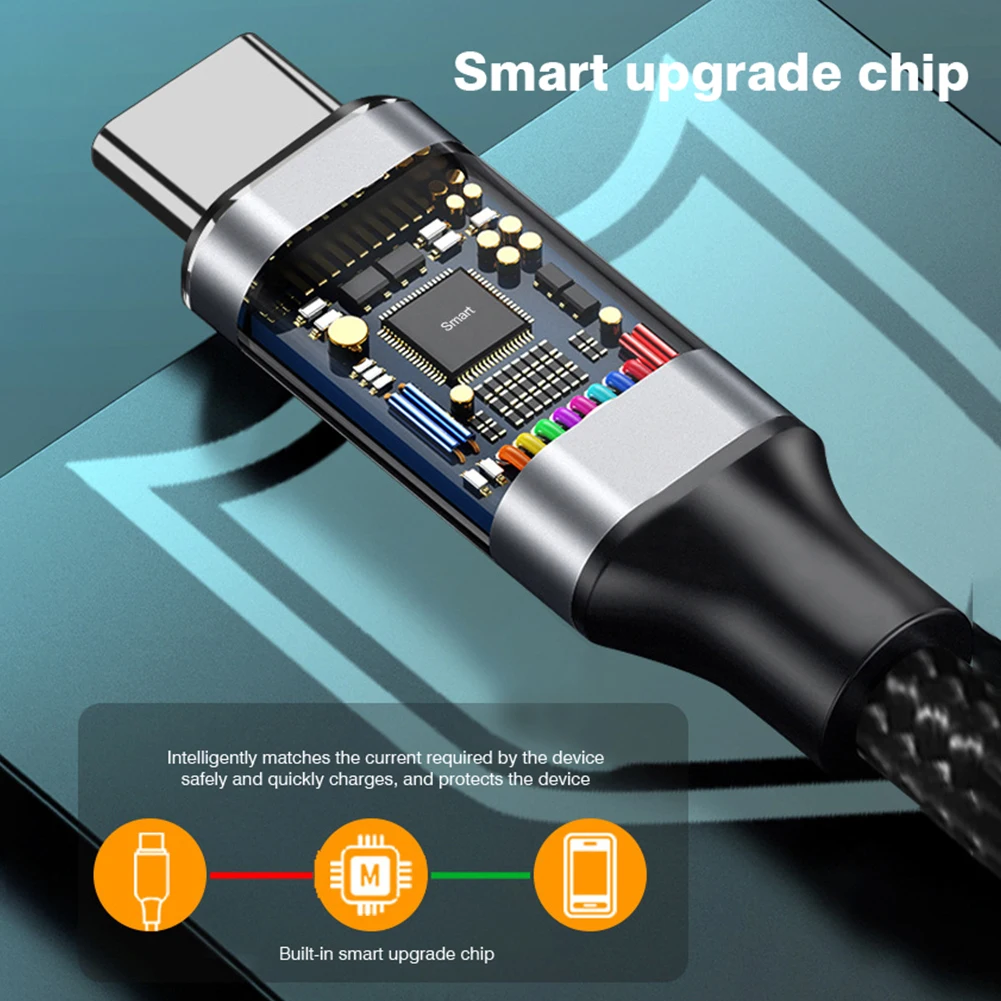 Cable USB C a C de 100W, PD 5A, Transferencia de Archivos, Carga Rápida, para iPhone 16, Xiaomi POCO F3, Samsung, Redmi, Macbook