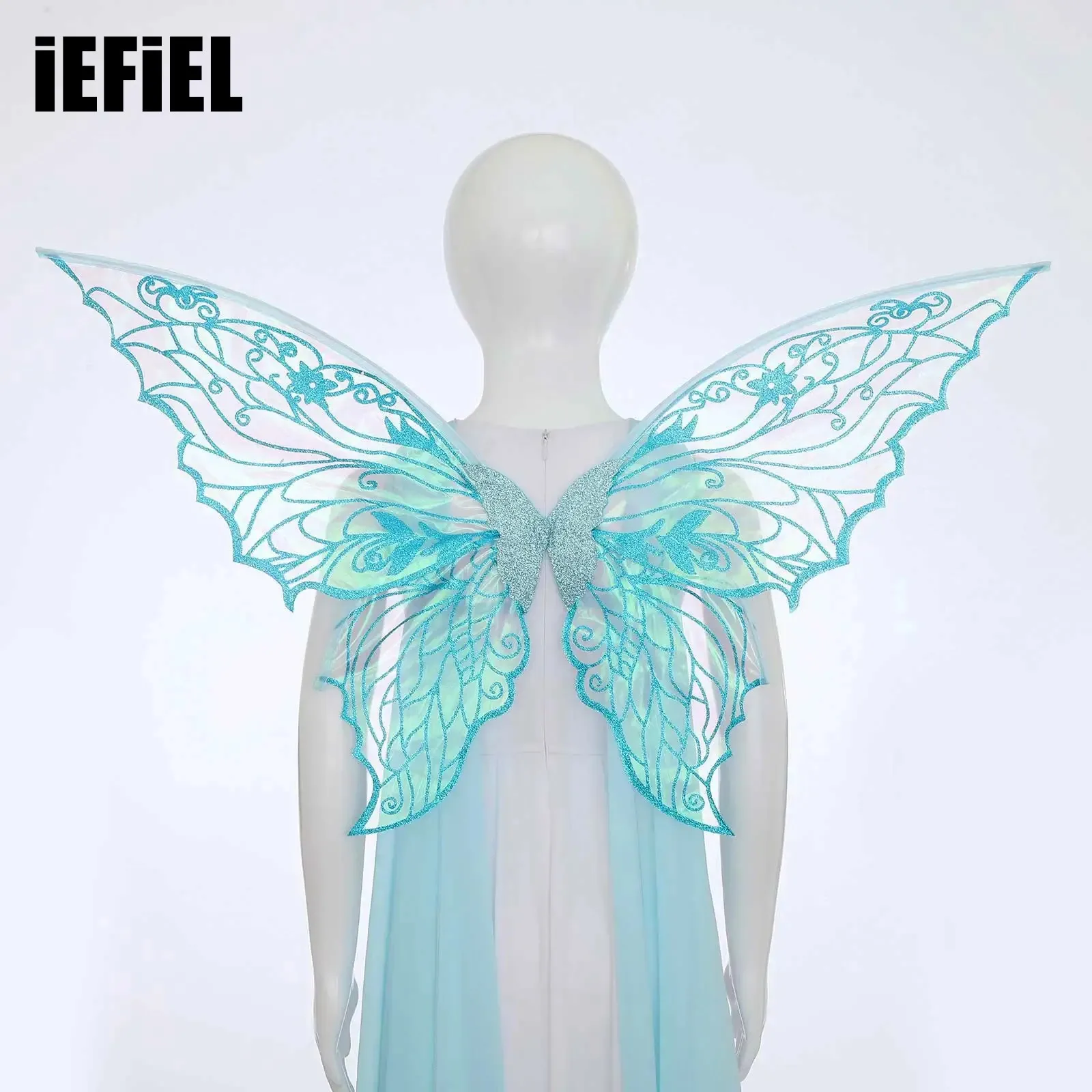 

Kids Fairy Angel Wings Adults Butterfly Fairy Wings Gradient Sheer Shiny Wings with Elastic Shoulder Straps for Halloween