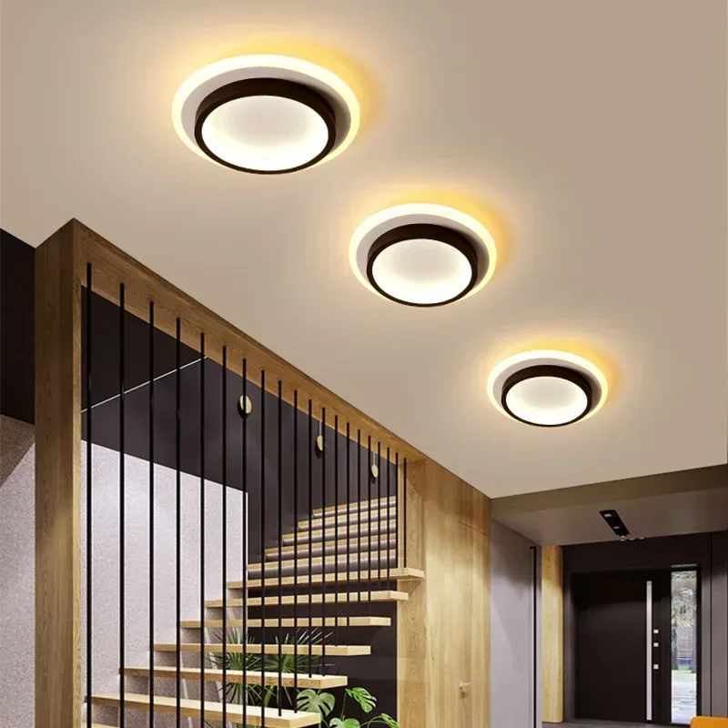 Luz de teto led para corredor, escadas, foyer, varanda, quarto, moderna, interior, luminária de teto, brilho