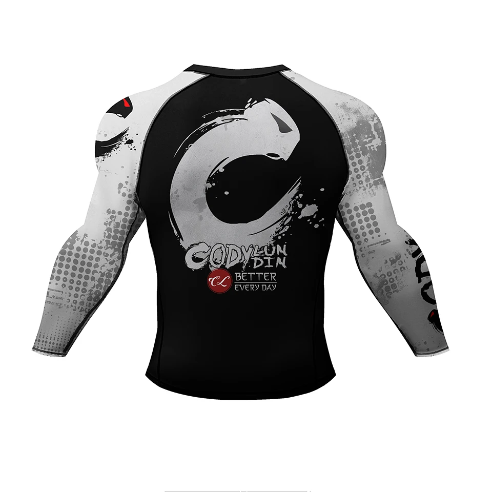 Rashguard MMA ubrania T-shirt mężczyźni Fitness druga skóra kompresja koszulki fitness zestawy legginsy gimnastyczne trening bieganie garnitury