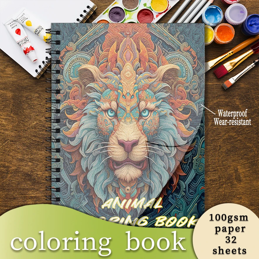 

Книжка-раскраска для взрослых Fierce Animals — 8,3x11,2 дюйма, 32-страничная книжка-раскраска — помогает снизить стресс и легкость эмоций