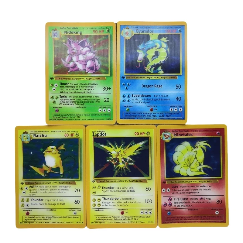 Charizard 10Pcs Flash Card Mewtwo Gyarados Blastoise Ptcg Diy Grating Transformation Action Toy Figures Anime Game Collection