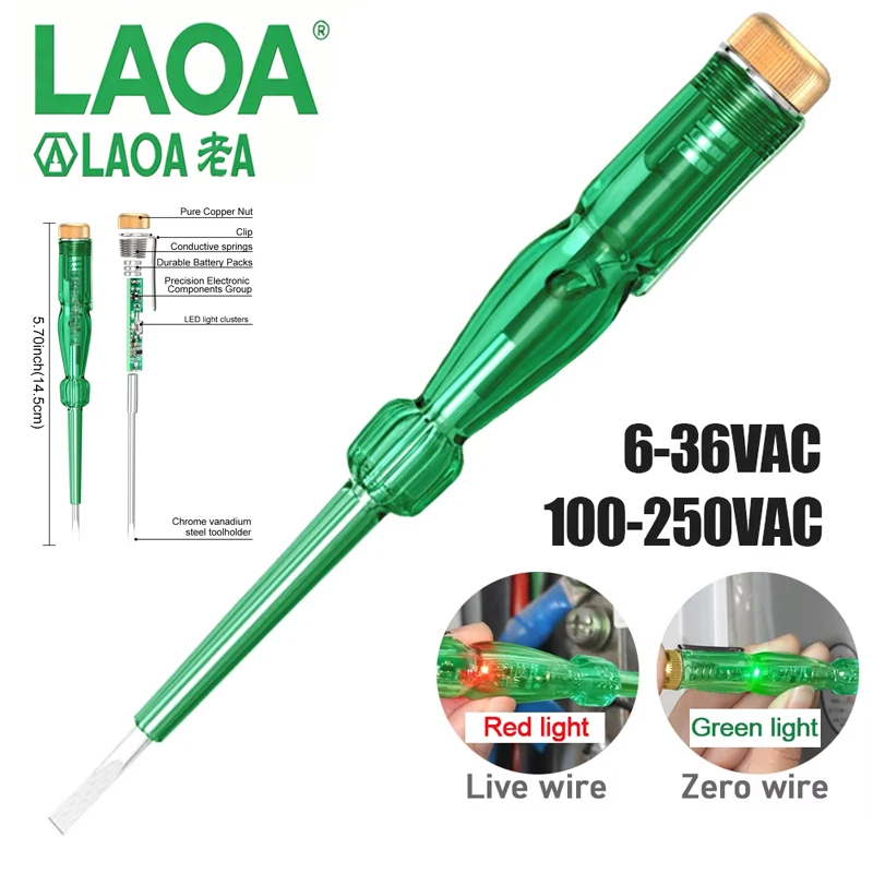 LAOA LA823063 Portable Voltage Tester Pen Non Contact Induction Electric Detector AC Voltage Testing Tool