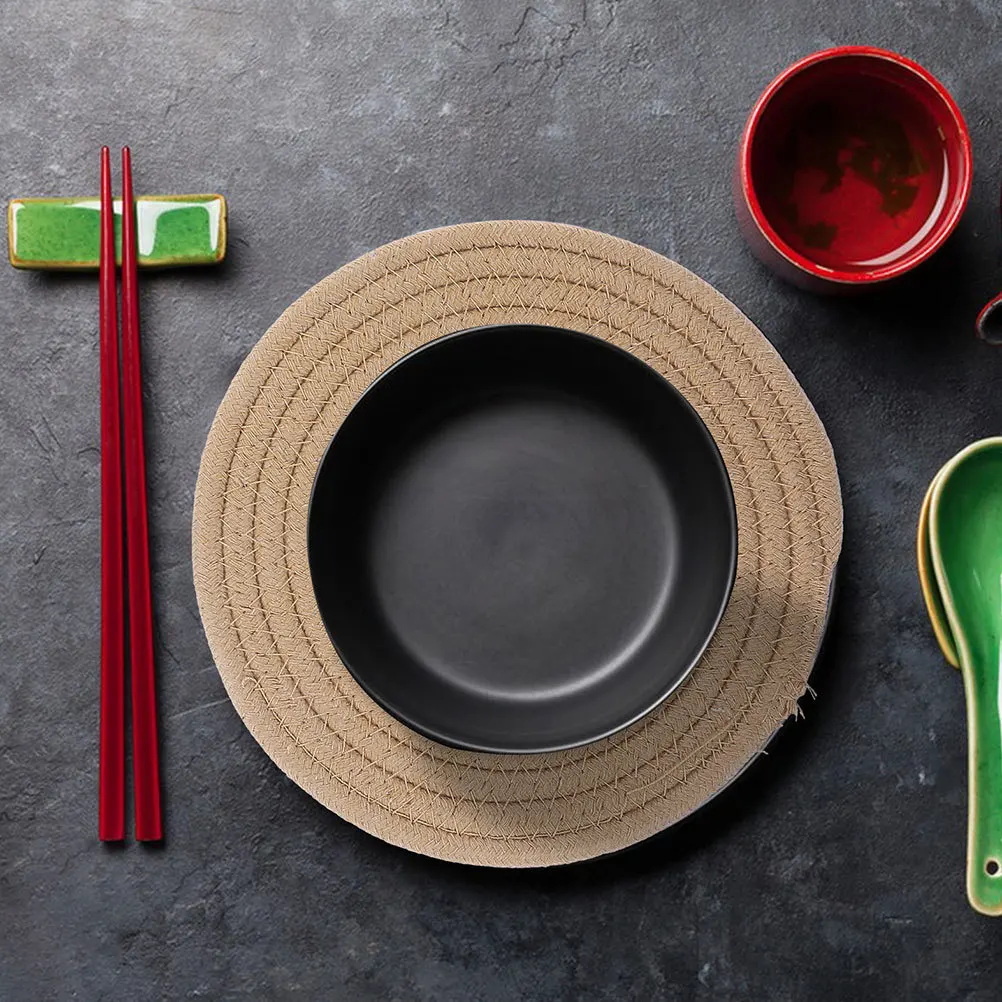 4 قطعة مقاومة درجات الحرارة العالية موقد كهربائي وعاء الحصير جولة القطن المنسوجة المفارش العزل الحراري الجدول حماية