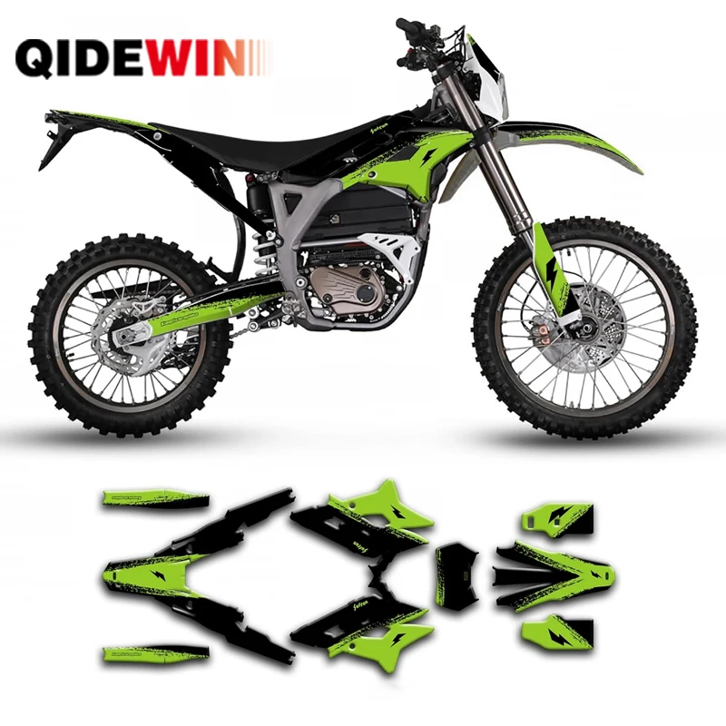 

QIDEWIN Quality Stickers Dirt eBike Wrap Kit Deco Vinyl FOR Sur-Ron Storm Bee Surron green Electroplating film