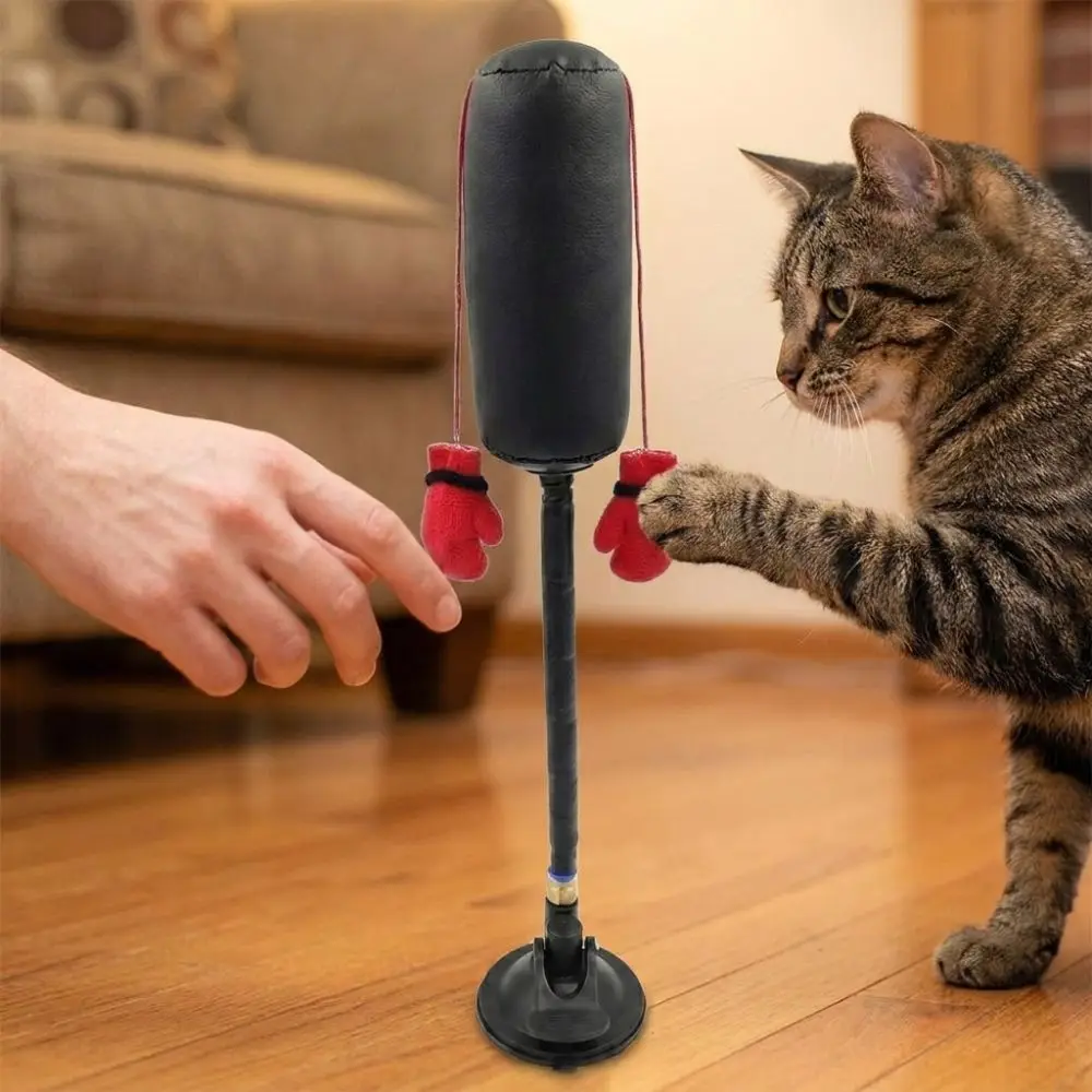 Suction Cup Cat Boxing Scratch Trainer Self-standing Pet Punching Bag Scratch Resistant Bite Resistant Cat Boxing Game