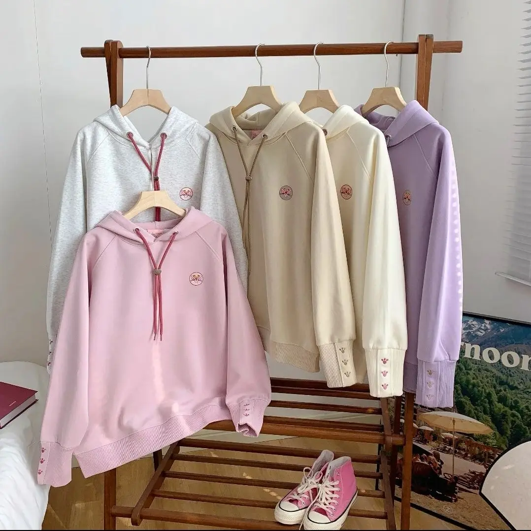 Women's Hoodie Korea Sweatshirt Embroidery Loose Pullover Clothes Fashion Casual Top Jacket Autumn Winter