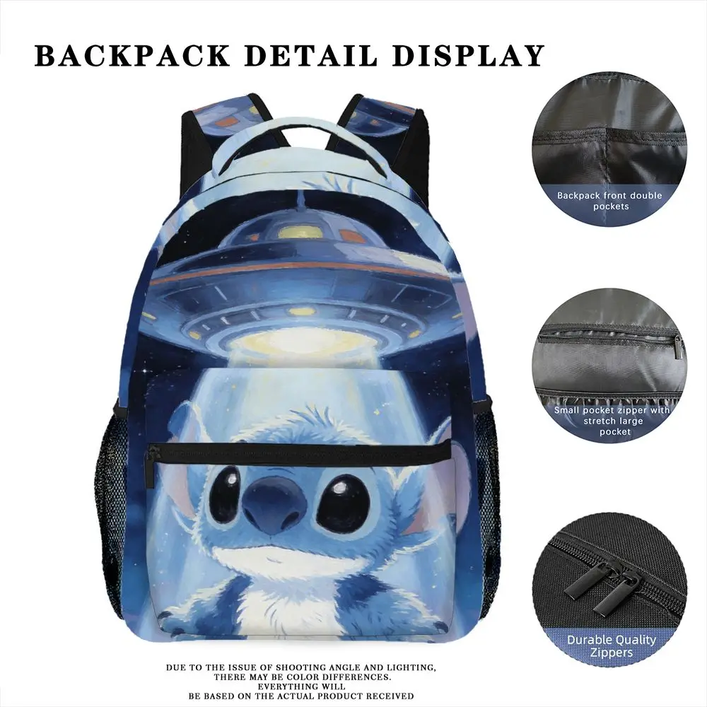 

Рюкзак Disney Stitch and UFO, 1 шт., модный и простой, унисекс, большой вместимости, высококачественный подарок