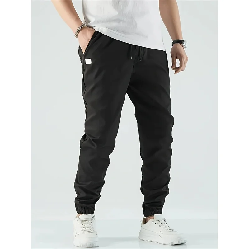 

spring autumn New daily casual Pants Men's Loose sports Clothing Solid color Straight sweatpants Joggers Woven Male Trousers