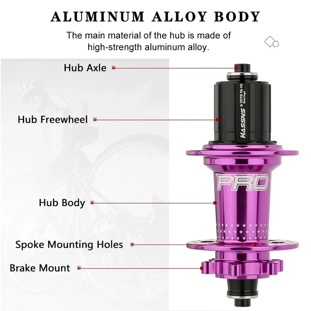 HASSNS PRO7 MTB Hub 32 ثقوب تحمل دراجة هوائية جبلية الإفراج السريع محور 32h مكعب صاخن البطانات دراجة