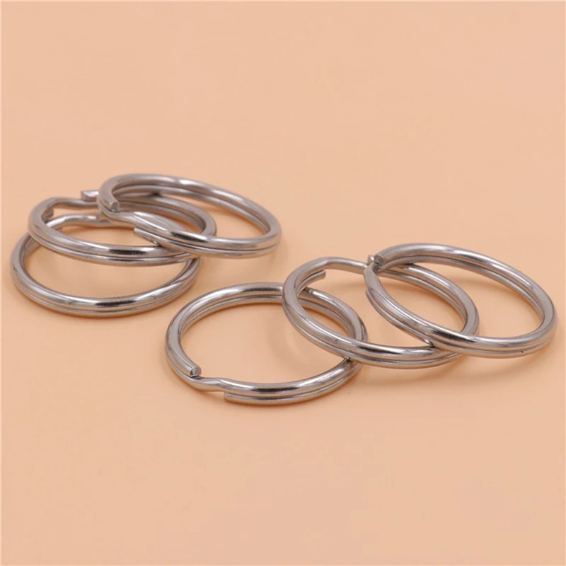 5pcs Metal Split Rings Round wire Double Loop Keyring 10-38mm Keychain Keys Holder DIY Leather Craft hardware Stainless Steel