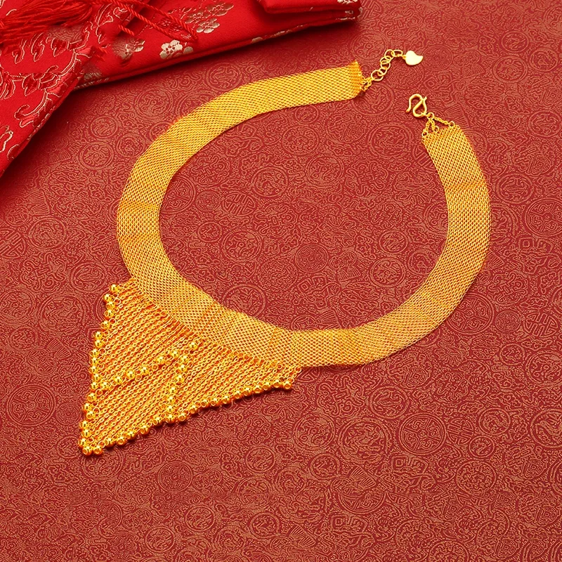 JLZB 24K Pure Gold Necklace Real AU 999 Solid Gold Chain Beautiful Upscale Trendy Classic Party Fine Jewelry Hot Sell New 2023