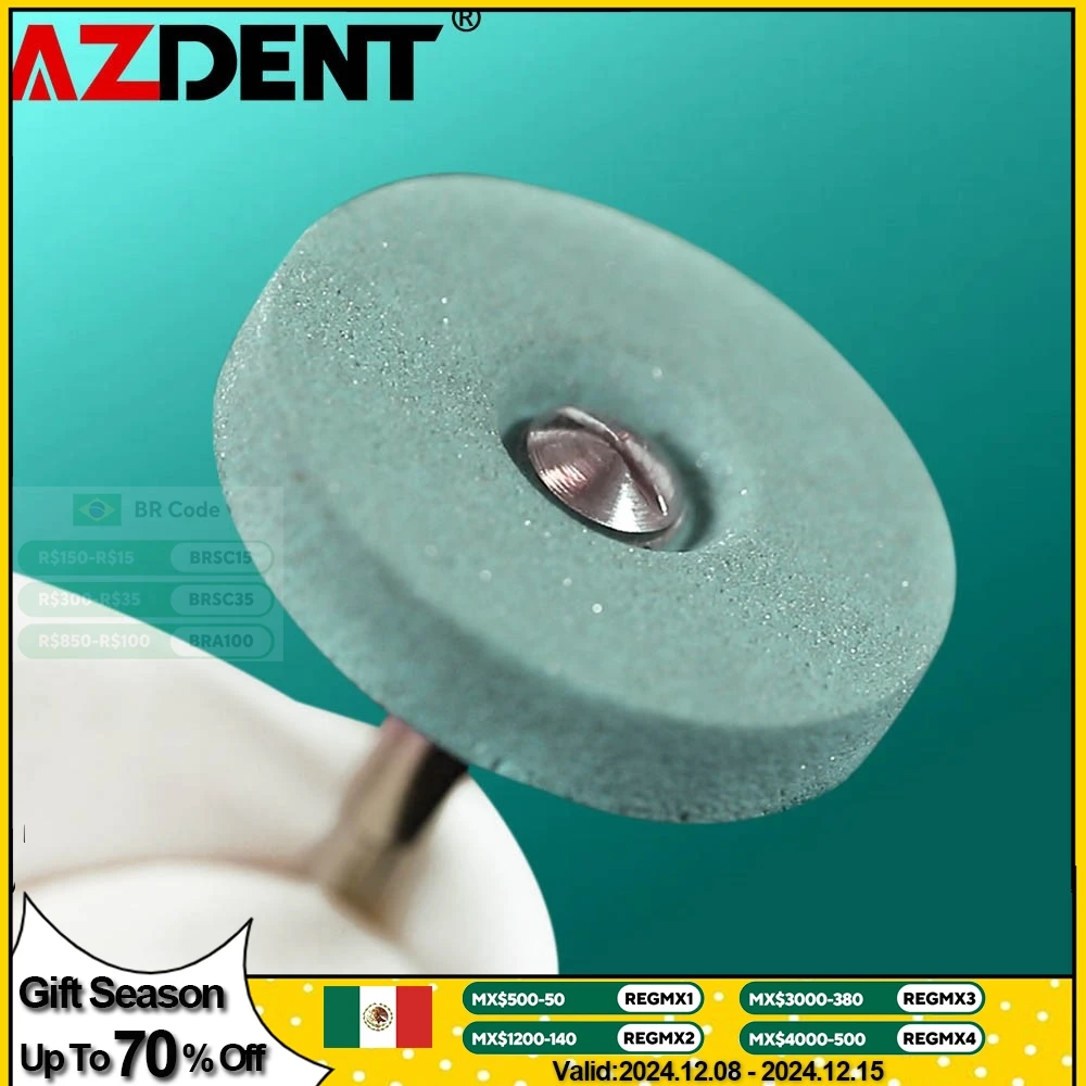 1PC AZDENT Dental Ceramic Diamond Polishing Head Grinder Zirconia Porcelain Shank Diameter-2.35mm