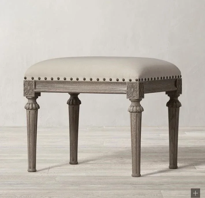 American simple solid wood bedside stool French retro bedside sofa bench bedroom stool bed bed shoe changing stool