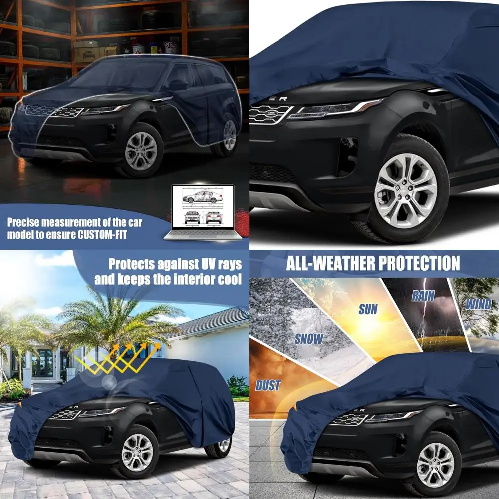 

All-Weather Heavy-Duty 10-Layer Car Cover for 2011-2026 Range Rover Evoque with Zippered Access and Windproof Bands