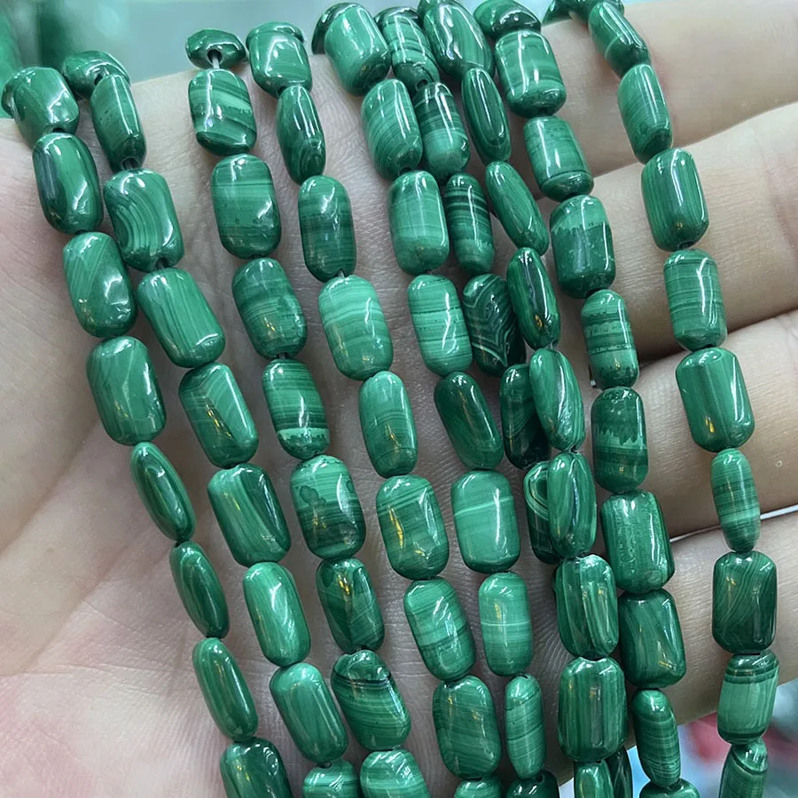 

6x9 мм натуральный малахитовый камень бусины прямоугольные граненые ручной работы для изготовления ювелирных изделий DIY ожерелье браслет 15 дюймов