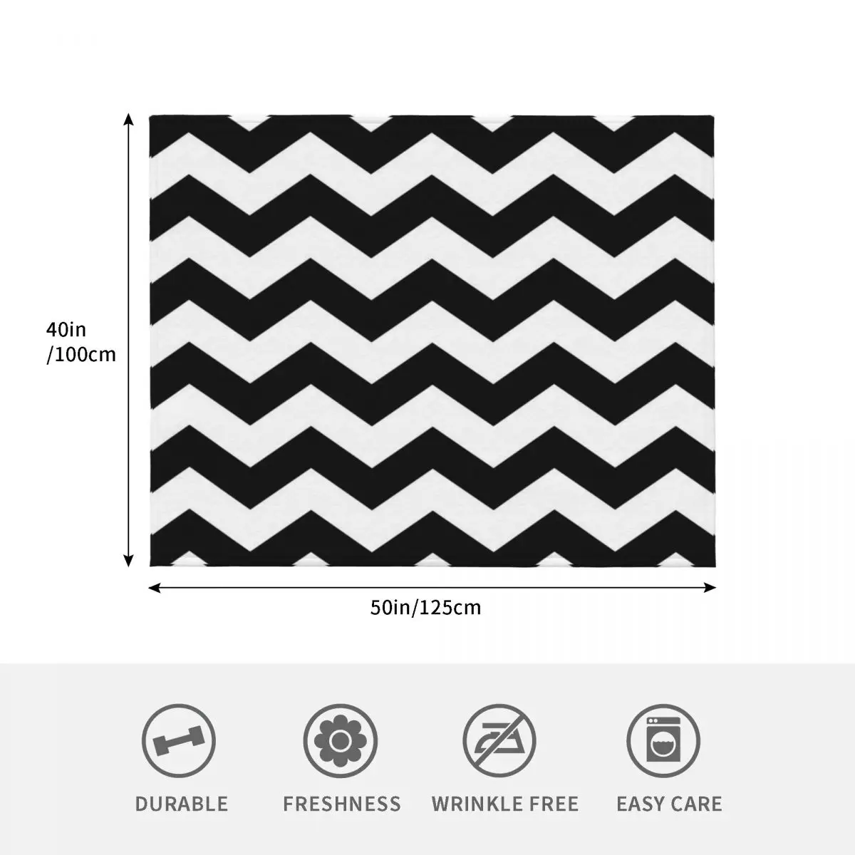 أبيض وأسود متعرج شيفرون رمي بطانية Beautifuls الفانيلا أشعث السرير البطانيات العصرية #4