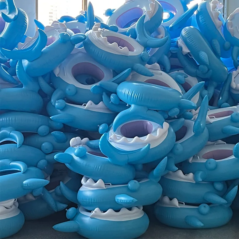 Shark seat pvc inflatable children's swimming ring sunshade seat ring water baby water play inflatable seat ring