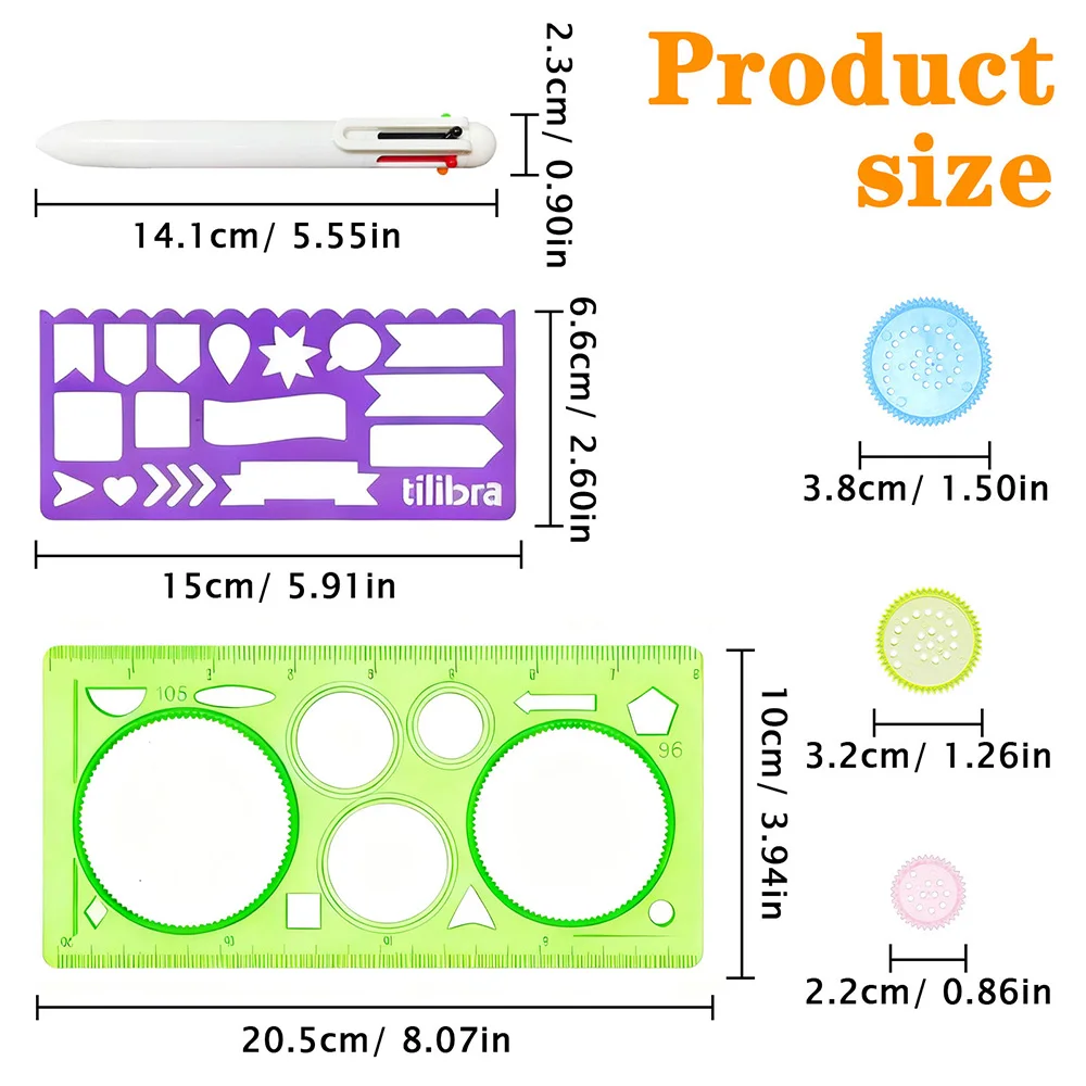 مجموعة استنسل رسم مكونة من 13 قطعة للطلاب، قوالب استنسل رسم بلاستيكية لمشاريع فنية مدرسية للحرف اليدوية، مجلة #4