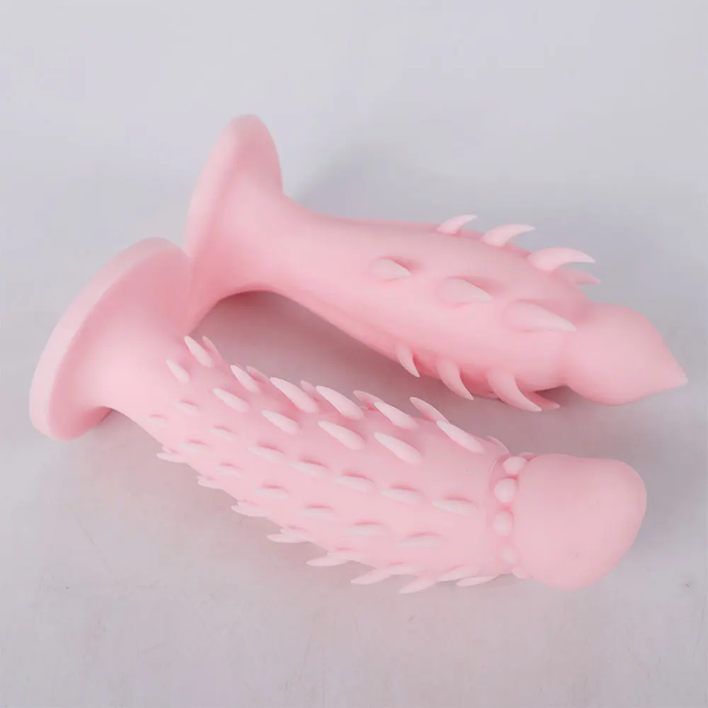 Barbs Dildo Silicone Animal Penis Lesbian Wearable Suction Masturbation Cup Dick Hands-Free Play Vaginal Women Female Sex Toys