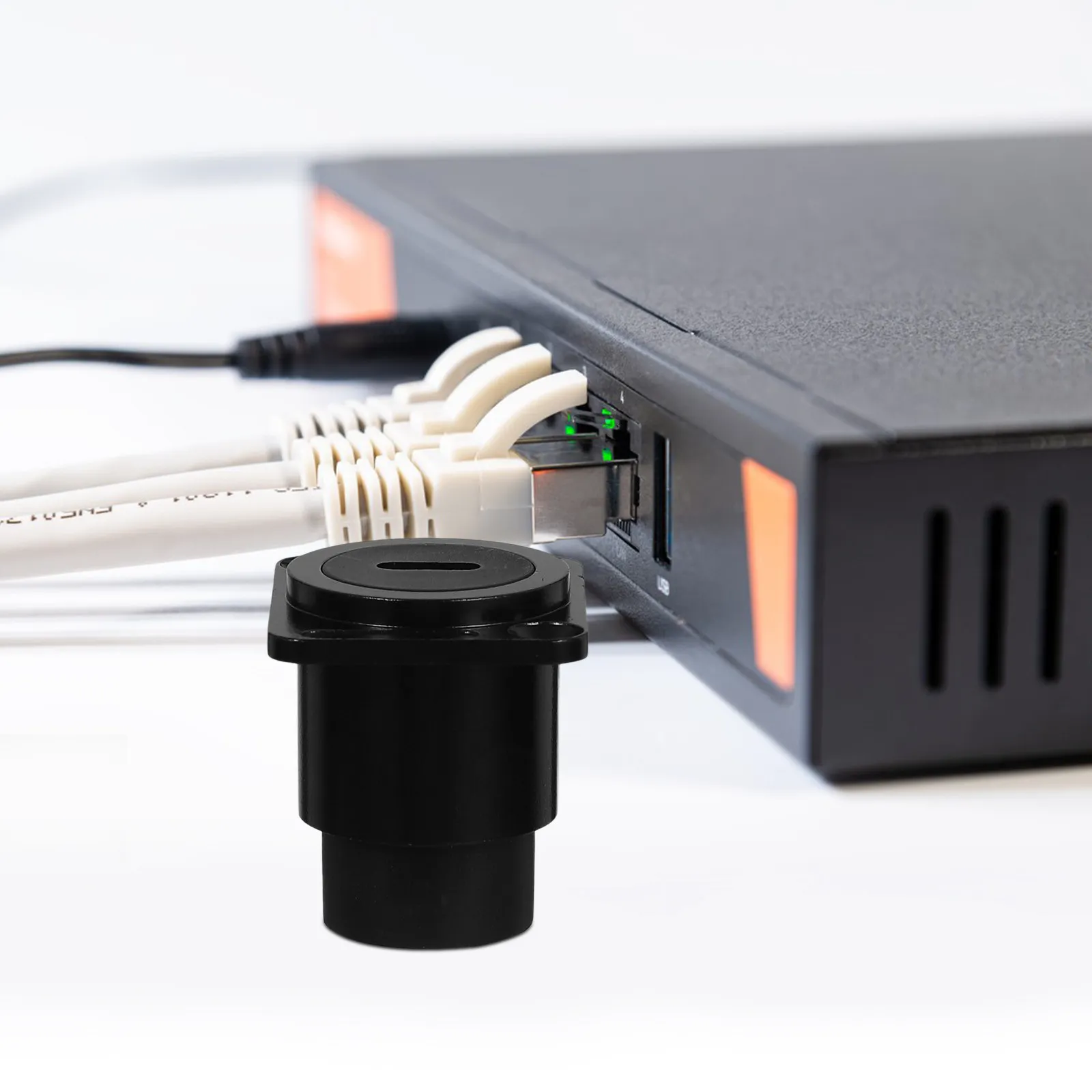 

Сетевой интерфейсный адаптер RJ45 для монтажа на панель, стабильный проходной соединитель, Ethernet-разъем для домашней и офисной сети