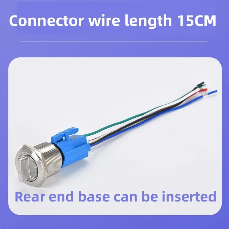 16/19/22MM Rotary Switch 2/3 Position Instantaneous Locking Waterproof Metal Selection Light Switch 2NO2NC12V 24V 220V Red, Blue