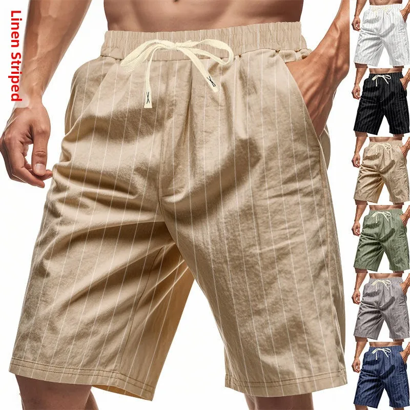 

Faionable Knot Waist ort orts Thin Linen Beach Pants Elastic Ci Walk Summer Season M Clothing Other Material 00%