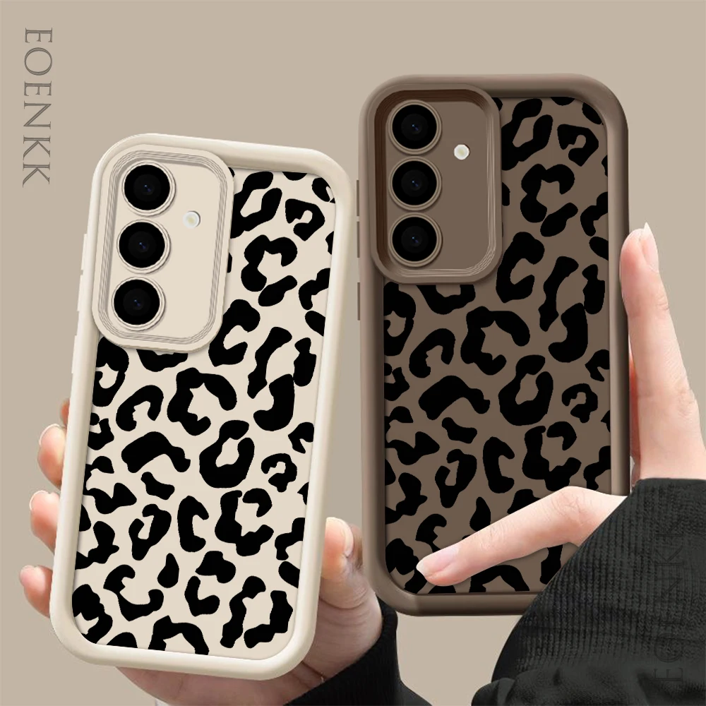 INS Leopardenmuster Handyhülle für Samsung Galaxy S25 S22 S21 S23 S20 S24 Ultra FE A35 A15 A25 A55 Note 20 Plus 5G Soft Cover – Detail 2