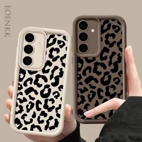Soft Phone Case For Samsung Galaxy S25 S24 S23 S22 S21 A15 A25 A35 A51A52 A53 A55 A71 A73 Plus FE Ultra 5G Leopard Print Cover