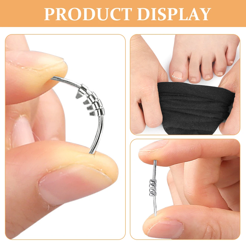 

4pcs Toenail Brace Ingrown Nail Correction Buckles Silver Adjustable Tools for Men Women Podiatry Use Fixing Patch