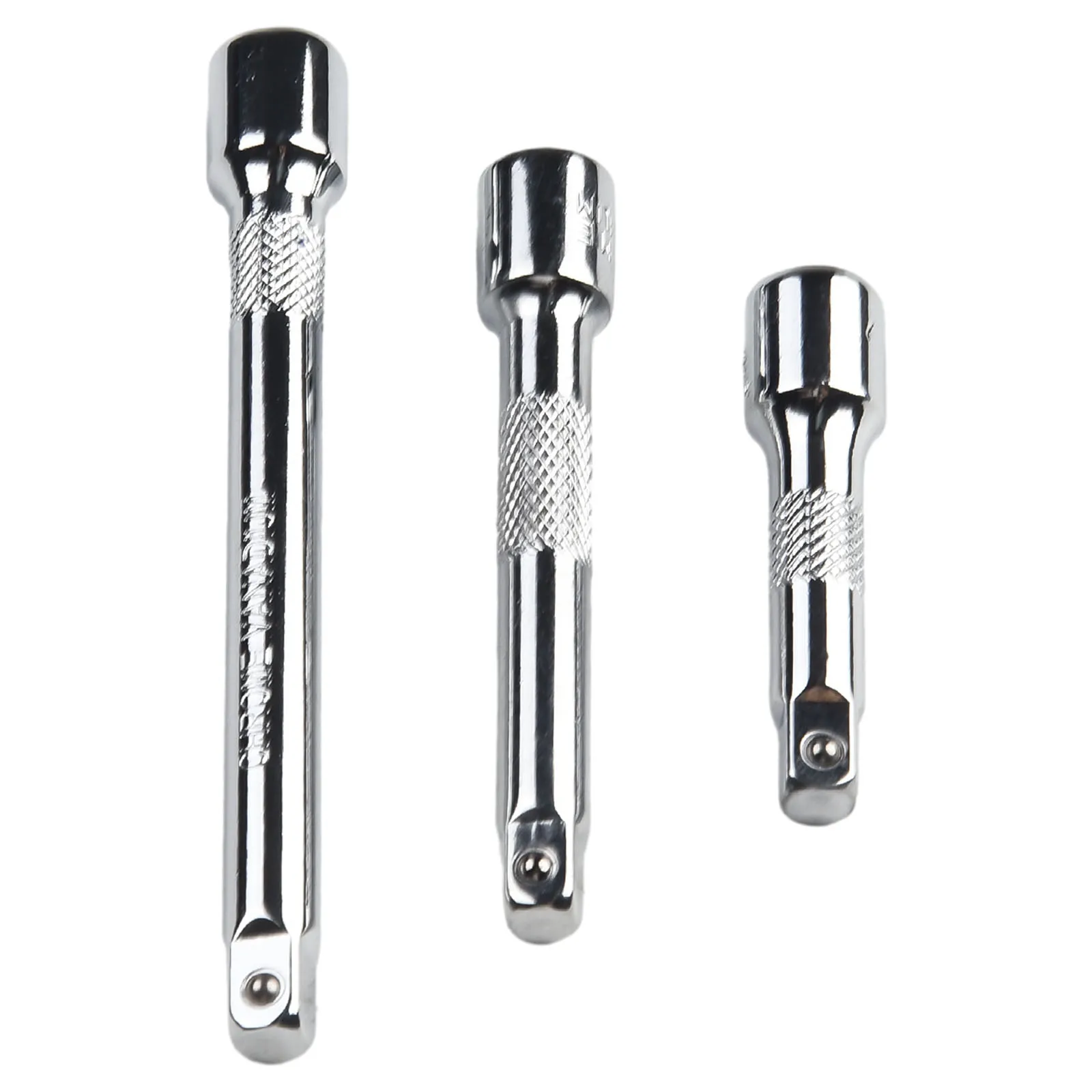 3pc 1/4Inch Chromed Steel Extension Bars Ratchet Sockets Wrench Adapter Power Drill Adapters Long Bar Connecting Rod 50/75/100MM