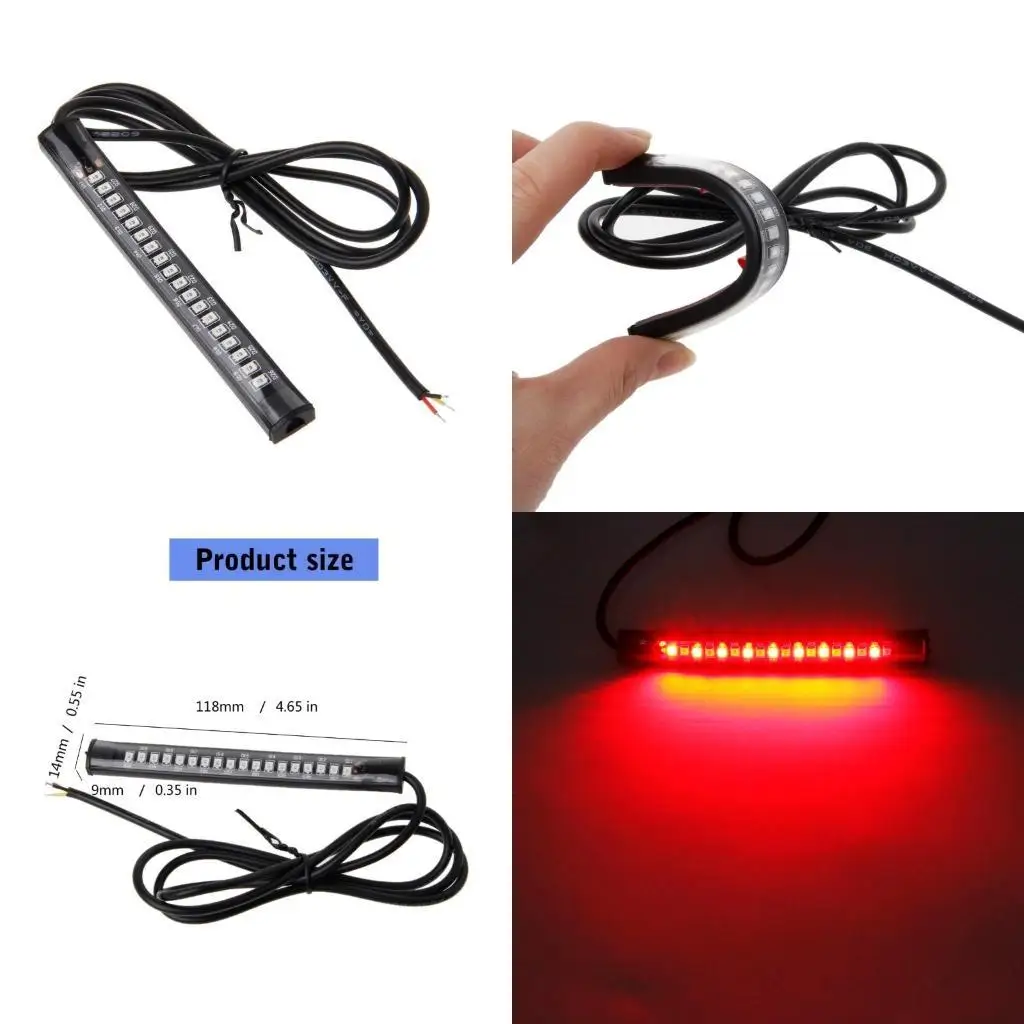 

31BC Motorbike Taillight Rear Brake Light License Plate Lamp For ATV Dirt Bike 18 LED