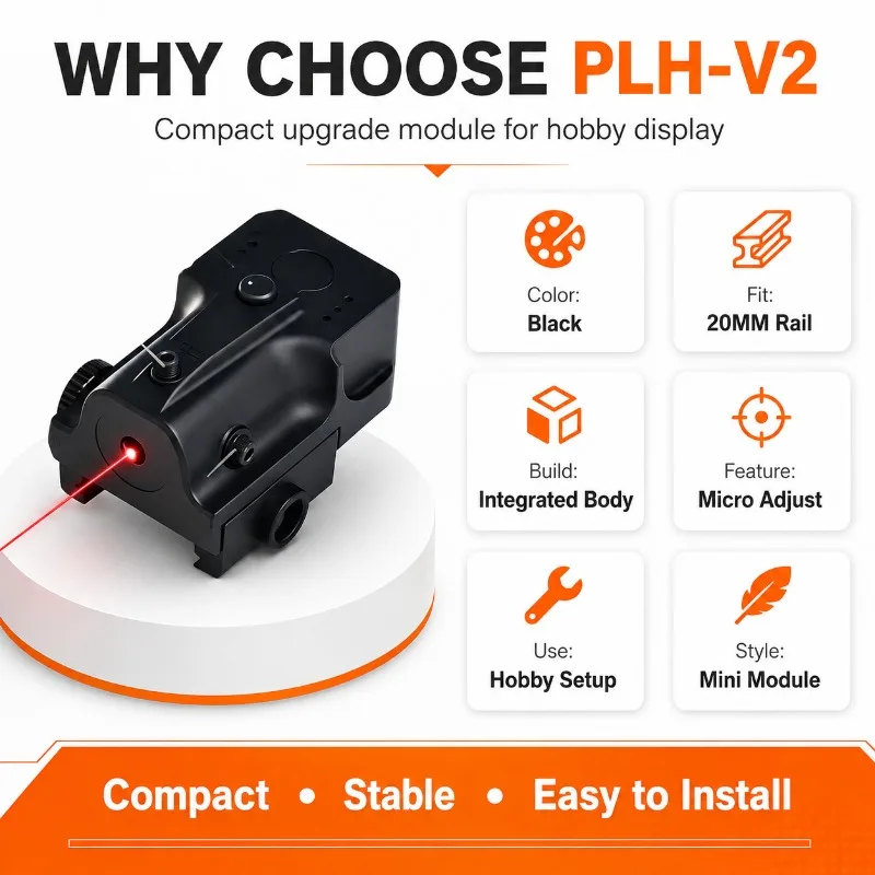 Versatile 20mm Rail‑Fit Hobby Positioning Kit, Four‑Direction Adjustable Red‑light Module for Leisure Collection