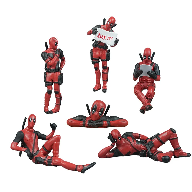 Anime Deadpool Action Figure Kawaii Car Interior Decoration Toys Pendant Car Accessories Model Mini Doll Figurine Kids Toy Gift