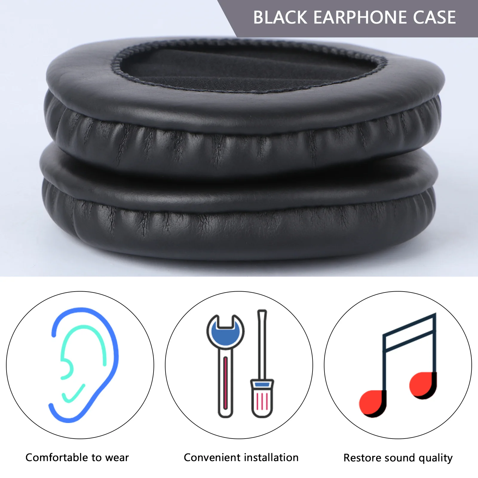 Прочные амбушюры из искусственной кожи для наушников Mdr-V700dj V500dj, черные, удобные сменные амбушюры для улучшения басов Mdr-V700dj