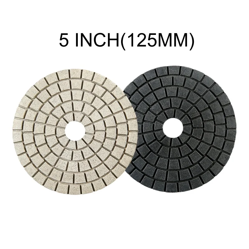 

1PCS 5 Inch 125mm Diamond White Buff Black Buff Polishing Pad Final Buffing Pads for Granite Stone Concrete Marble Quartz