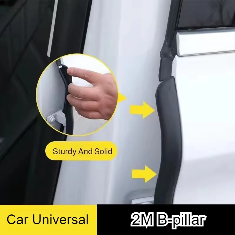 

2 м автомобильная уплотнительная лента для стойки B, противошумная пылезащитная уплотнительная лента для края передней двери, защитный герметик, защита для автостайлинга