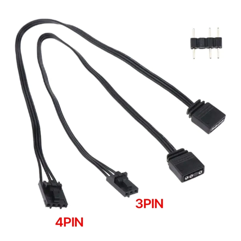 Adapter Cable for Corsairs QL LL120 RGB to ARGB 4Pin 3Pin Connector Cord 2PCS 53CF