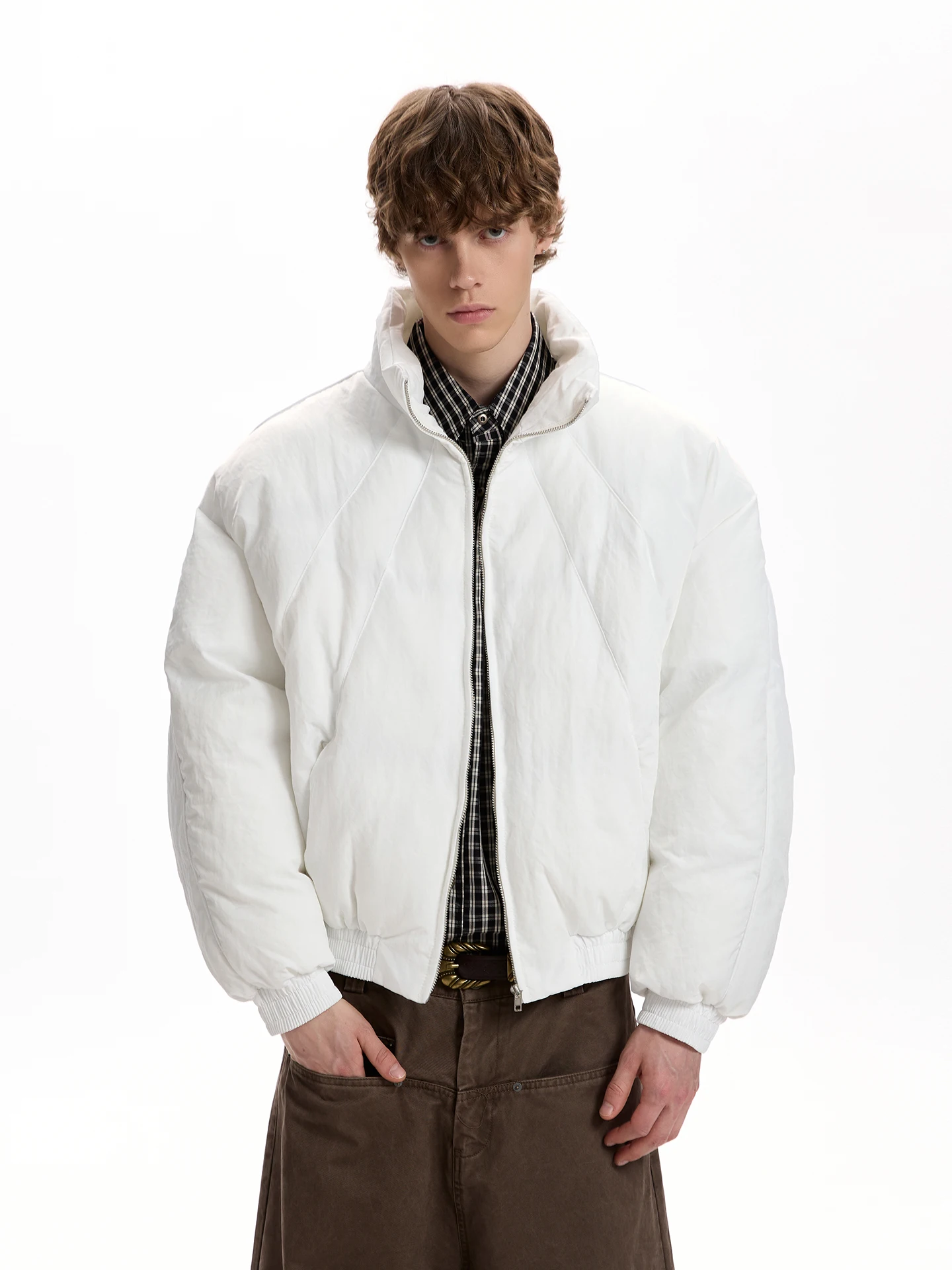 

Куртка PUEE в американском ретро-стиле Cleanfit, с воротником, из хлопка, утепленная, простая, для мужчин и женщин, модная, осенне-зимняя...