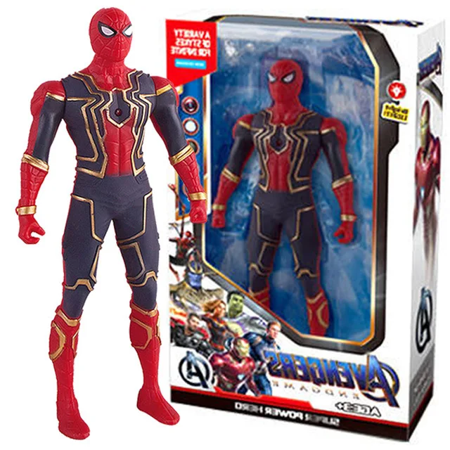 Disney PVC Action Figures, Homem-Aranha, Hulk, Ironman, Vingadores, Boneca Luminosa, Brinquedos de Coleção, Presente de Natal, 17cm