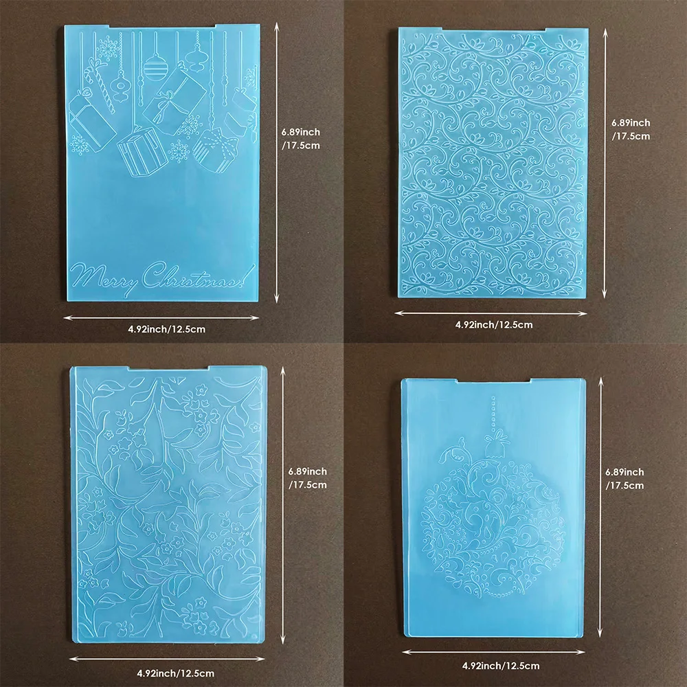 Weihnachts- und Blumenmuster 2D/3D Kunststoff-Prägeschablonen für Kartenherstellung, Fotoalben und DIY-Scrapbooking