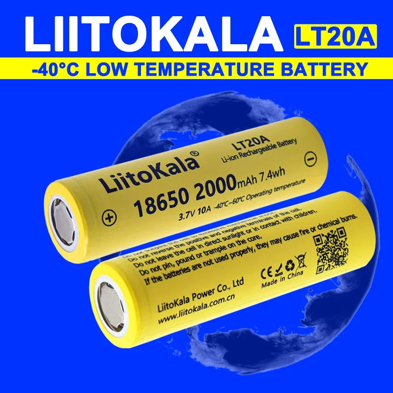 Liitokala lt20a 3.7v 18650 2000mah bateria recarregável de lítio 10a descarga de alta potência ponteiro laser lanterna ferramenta elétrica