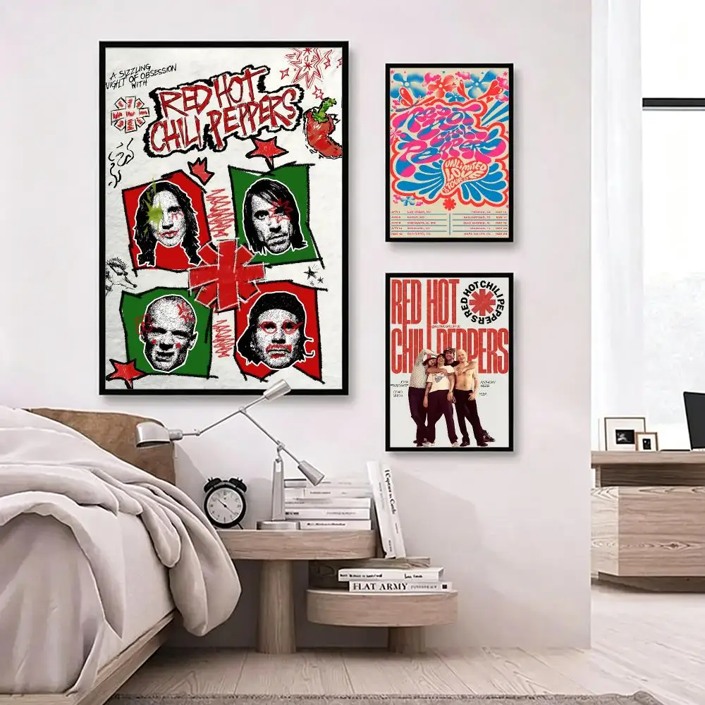 band Red Hot Chili Peppers Poster Poster HD Waterproof Self-adhesive Art Print Wall Decor for Bedroom Living Room Gift