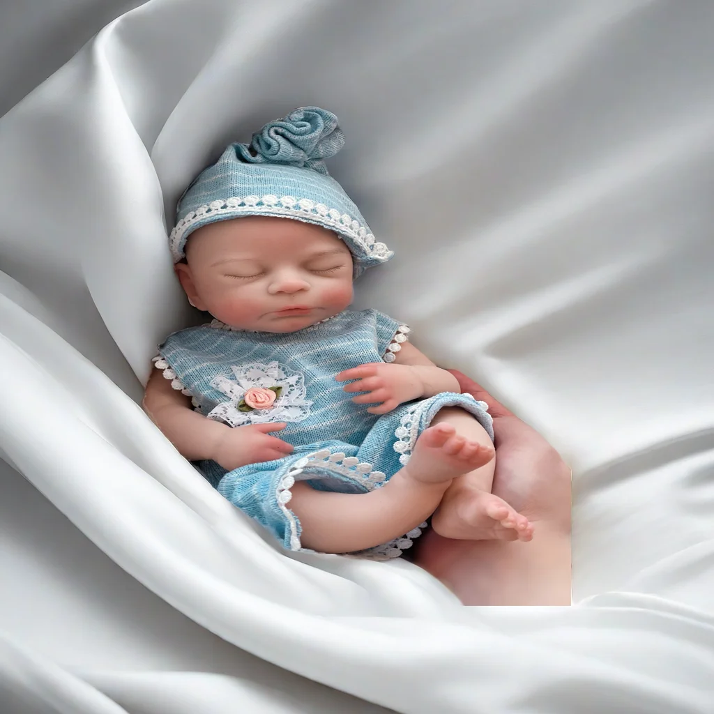 13Inch Sleeping Timothy Full Body Solid Silicone Girl Doll Waterproof Lifelike Realistic bebe reborn de silicona