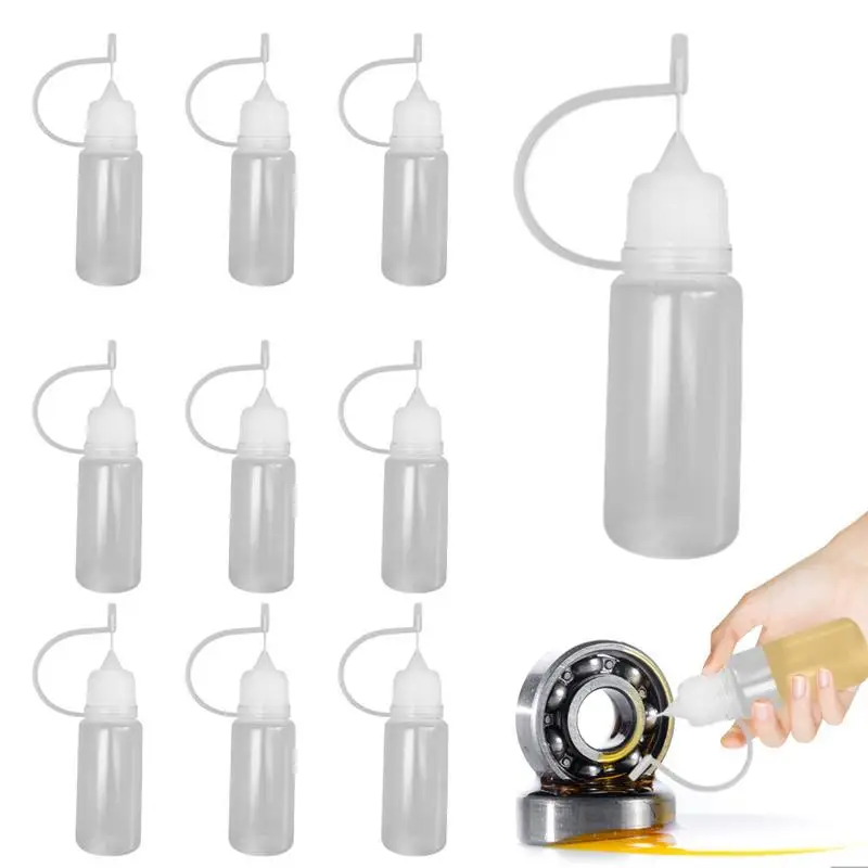 10pcs Needle Tip Glue Bottle Reusable Oil Refueling Bottle Precision Tip Applicator Bottles For DIY Paper Craft Filling Bottles