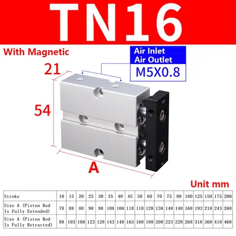 AirTac TN डुअल रॉड एयर सिलेंडर न्यूमेटिक सिलेंडर एक्ट्यूएटर्स डबल एक्टिंग गाइडेड पिस्टन सिलेंडर पार्ट्स 10/16/20/25/32 बोर 12 best sales टीएन एयर - №6