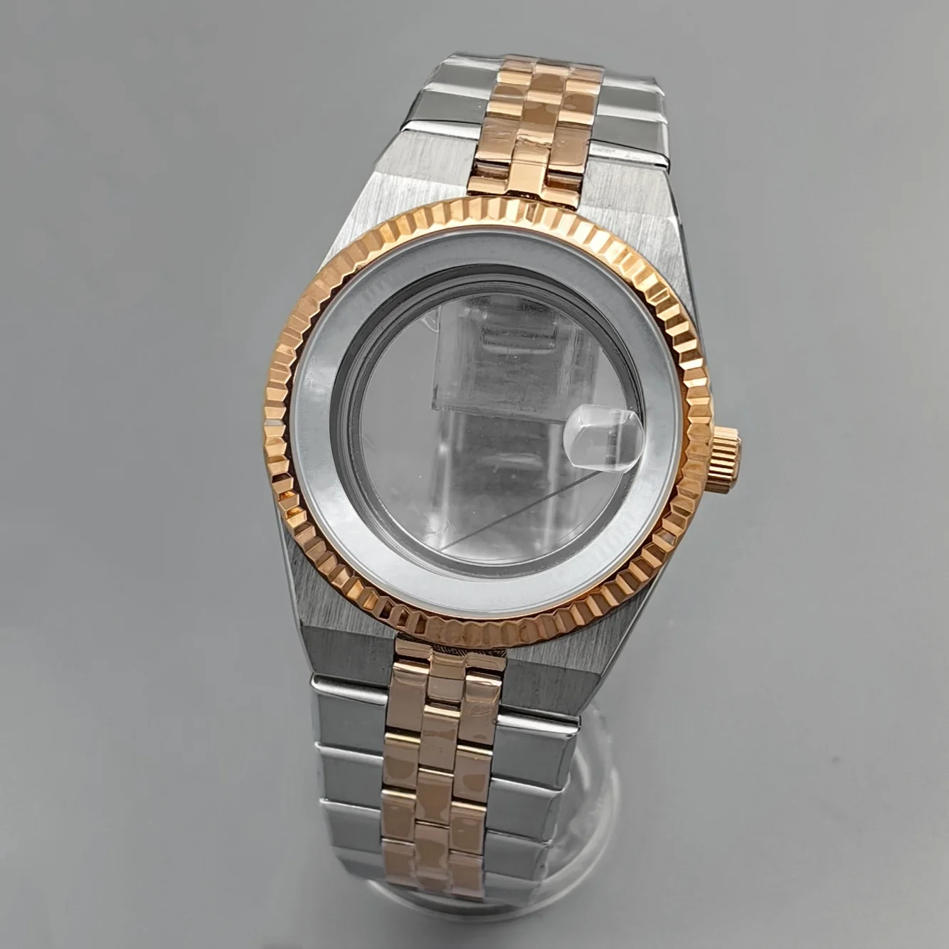 Two Tone Rose Gold 36MM 40MM Stainless Steel Sterile Watch Case Strap Waterproof For NH34 NH35 NH36 Land-Dweller Style Watches