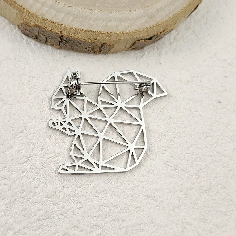 بروش على شكل سنجاب مجوف من الفولاذ المقاوم للصدأ مطلي بالذهب عيار 18 قيراط، إكسسوارات بدلة سوداء، مجموعة مطابقة لحفلات الزفاف #4