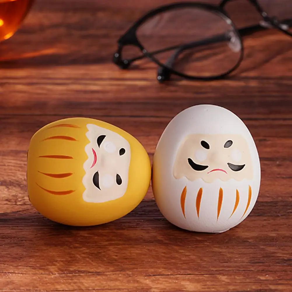 Japanese Ceramic Daruma Crafts 6colors Lucky Charm Home Fortune Miniature Decor Desk Gifts Accessories Landscape